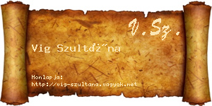 Vig Szultána névjegykártya